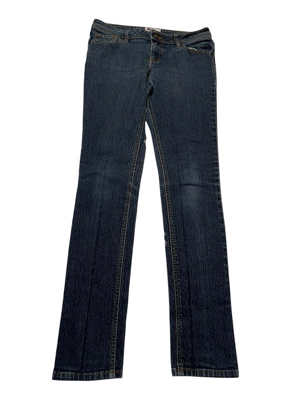 SO Women's Juniors Size 9 Slim Jeans Dark Wash Low Rise Stretch Cotton Y2K